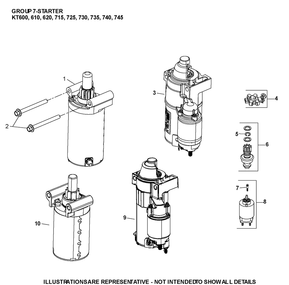 Kt740-3097 Starting Diagram and Parts List for KT740-3097  Cub Cadet Lawn Tractor